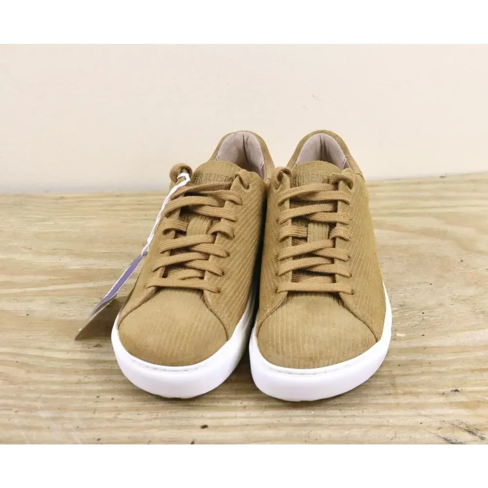 New Birkenstock Sneakers 5 Brown Corduroy Suede Bend Low Lace Up Narrow Shoes